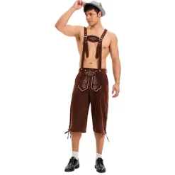 Munich Oktoberfest Kläder Herr Rutig Skjorta Overall Kostym Scenföreställningskläder XXXL> Dräkter