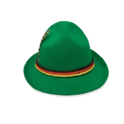 Munich Oktoberfest Kläder Herr Rutig Skjorta Overall Kostym Scenföreställningskläder Grön hög hatt -FA- one size> Huvudbonader