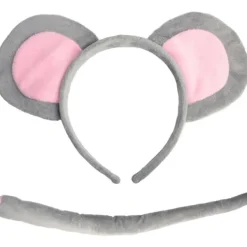 Musdräkt Tillbehörssats - Musöron Hårband Svans Näsa och Fluga, Råttdräkt Tillbehörssats> Tillbehör