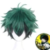 My Hero Academia Izuku Midoriya Cosplay Peruker Grön Svart Kort Peruk Med Bangs Syntethår ​​Peruker> Peruker