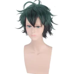 My Hero Academy Izuku Midoriya Cos Wig Black And Green Gradient, Curly Kick-backboku No Hero Academia Academy Cosplay> Peruker
