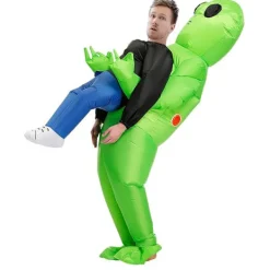 Unbranded Nabila Uppblåsbar Alien-dräkt för vuxna för Halloween, Cosplay, Snygg dräkt, Grön 150-190cm> Dräkter