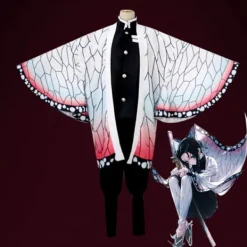 NA/Kochou Shinobu Cosplay Kostym Anime Cosplay Outfit Set Halloween Klänning för Vuxna Barn (M)><noscript><img width=