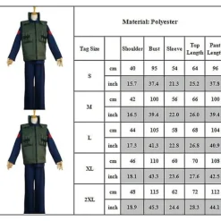 LAIQIANKUA Naruto Anime Hatake Kakashi Cosplay Party Kostym Väst Jacka+toppar+byxor Set Outfits Set Presenter XL><noscript><img width=