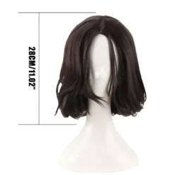 Naturlig peruk för John Wick Cosplay peruk Svart kort vågigt hår peruker><noscript><img width=