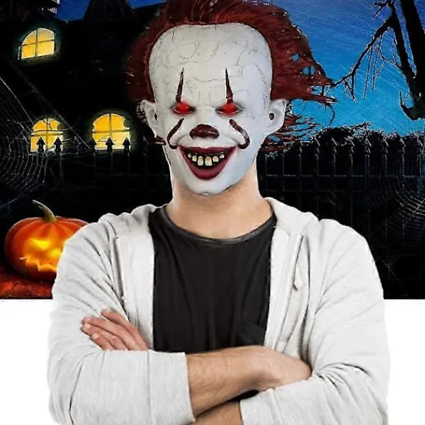 Neborn Joker Pennywise Mask Stephen King Det Kapitel Två 2 Skräck Latexmasker Hjälm Clown Halloween Party Kostym Rekvisita> Masker