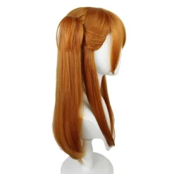 Neon Genesis Evangelion peruk Asuka cos peruk gränsöverskridande orange dubbel hästsvans tigermunsklipp peruk><noscript><img width=