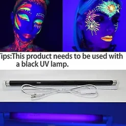 Neon Glow In The Dark Ansiktsfärgkritor, UV-kropp Svart Ljus Glöd Makeup Sticks Markörer För Mardi Gras Halloween maskerader> Smink