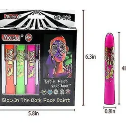 unbranded Neon Glow In The Dark Ansiktsfärg Kritor, Uv Kropp Black Light Glow Makeup Sticks Markers För Mardi Gras Halloween Maskerad> Smink