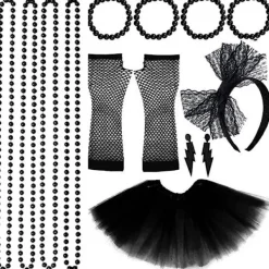 Neon 80-talsdräkter för set Tutu-kjol 3 3><noscript><img width=