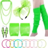 Neonaccessoarer för damer 80-tal Dans Möhippa Maskerad Retro Grön> Tillbehör
