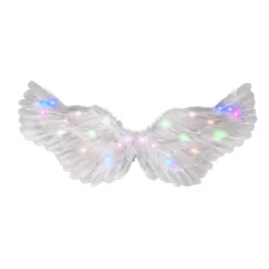 Ängelvingar, lysande ängelvingar och glorior med LED-lampor, vita ängelvingar Kostym_Kvalitetsgåvor 65*35cm> Tillbehör