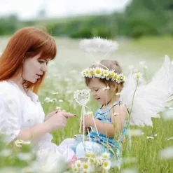 Ängelvingar och Halo, Vita Ängelvingar Fallna Ängelvingar Halloween Maskeraddräkt för Vuxna Halloween Julfest Vit_jarx><noscript><img width=