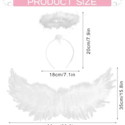 Ängelvingar och Halo, Vita Ängelvingar Fallna Ängelvingar Halloween Maskeradkostym för Vuxna Halloween Julfest Vit-FA-> Tillbehör