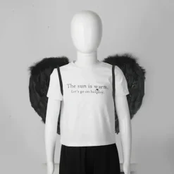 Ängelvingar Vita Svarta fjädervingar Vuxna barn Födelsedagspresent Cosplayvingar Scenshow Halloween Julfest Kostym_qcx> Tillbehör