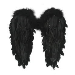 Ängelvingar Vita Svarta fjädervingar Vuxna barn Födelsedagspresent Cosplayvingar Scenshow Halloween Julfest Kostym_qcx><noscript><img width=