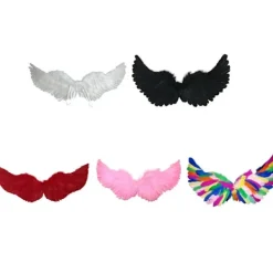 Änglavingar fjädervingar med elastiska remmar Justerbara Halloween-kostymvingar one size> Tillbehör