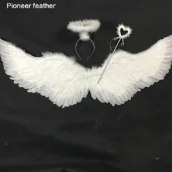 Änglavingar fjädervingar med elastiska remmar Justerbara Halloween-kostymvingar one size><noscript><img width=