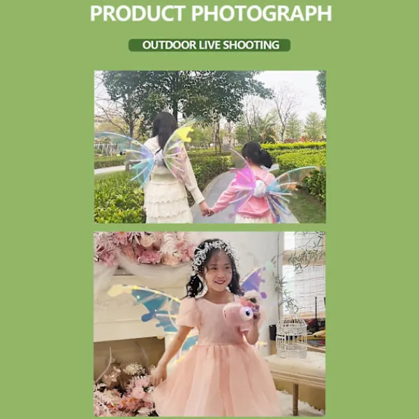 Änglavingar Kostym Elektriska Vingar Tillbehör för Barn Pojkar DIY Montering med LED-Ljus Ljudeffekter Parti without LED Light> Tillbehör