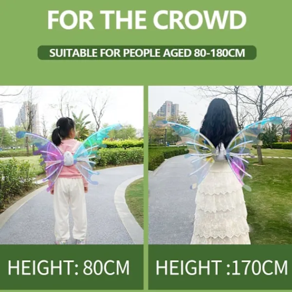 Änglavingar Kostym Elektriska Vingar Tillbehör för Barn Pojkar DIY Montering med LED-Ljus Ljudeffekter Parti without LED Light> Tillbehör