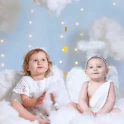 Änglavingar och halo, vita änglavingar Fallna änglavingar Kostym för Halloween julfest för vuxna ... Vit><noscript><img width=