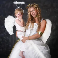 Änglavingar och halo, vita änglavingar Fallna änglavingar Kostym för Halloween julfest för vuxna ... Vit><noscript><img width=