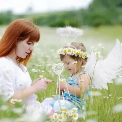 Änglavingar och Halo, Vita Änglavingar Fallna Änglavingar Halloween Maskeraddräkt för Vuxna Halloween Julfest Vit><noscript><img width=