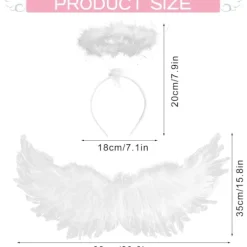 Änglavingar och Halo, Vita Änglavingar Fallna Änglavingar Halloween Maskeraddräkt för Vuxna Halloween Julparty Vit> Tillbehör