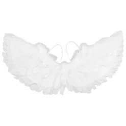 Änglavingar Vita Barn Vuxen Fjädervingar Hårband Trollstav Kostym för Halloween Julfest 4 st / Set><noscript><img width=