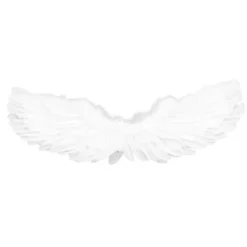 Änglavingar Vita Barn Vuxen Fjädervingar Hårband Trollstav Kostym för Halloween Julfest 4 st / Set><noscript><img width=