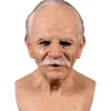 /NN/Halloween Gubbmask, Äldre Man Huvudbonad Realistisk Silikonmask Helhuvud Knepig Rekvisita Vitt Skägg Med Hår> Masker