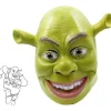 /NN/Shrek Mask Kostym Halloween Cosplay Vuxen Hel Huvud Grön Shrek Mask Latex Mask> Masker
