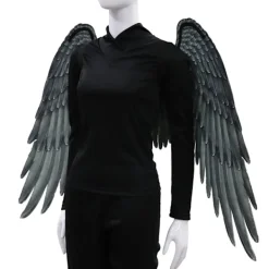 LBSS Non-Woven Tyg Festlig Ängla Vingar Halloween Oversized Svart Vita Vingar Kostym rekvisita Angel Wings> Tillbehör