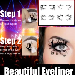 [NT] 4 par Halloween ögonklistermärken Skrämmande fladdermöss spindel ögondekoration för Halloweenfest bar sminkverktyg 4 par> Smink