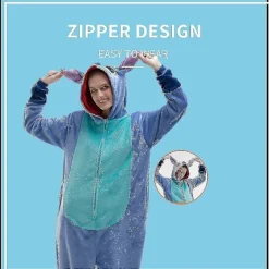 nug Fit Unisex Vuxen Onesie Pyjamas, Flanell Cosplay Animal One Piece Halloween kostym ovkläder Hemkläder Q Pooh L S><noscript><img width=