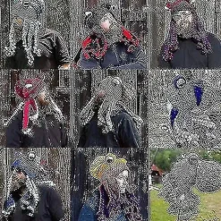 Ny 2022 Halloween-hatt Bläckfiskhatt Rolig huvudbonad Handgjord Bläckfiskform svart> Huvudbonader