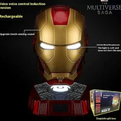Ny Autoking 1:1 Mk5 Iron Man Hjälm Cosplay Engelsk Röstaktiverad Ögonglöd Modell Leksak Vuxen Elektrisk Bärbar Julklapp> Huvudbonader