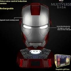 Ny Autoking 1:1 Mk5 Iron Man Hjälm Cosplay Engelsk Röstaktiverad Ögonglöd Modell Leksak Vuxen Elektrisk Bärbar Julklapp><noscript><img width=