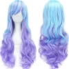 Ny gradientfärgad cosplay anime-peruk COS Harajuku-stil färgglad kvinnlig lång lockig peruk, lämplig för rollspel - JBS-07> Peruker