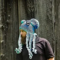 FMYSJ Ny Halloween-hatt 2022 Bläckfiskhatt Rolig Huvudbonad Handgjord Bläckfiskform (FMY)> Huvudbonader