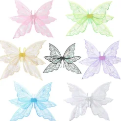 TryggHandla Nya fjärilsvingar för vuxna och barn, glittrande transparenta älvvingar><noscript><img width=