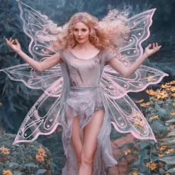 TryggHandla Nya fjärilsvingar för vuxna och barn, glittrande transparenta älvvingar><noscript><img width=