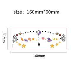 Nya Halloween Häxa Tatuering Klistermärken, Lekfulla och Söta Spöke Smink Vattentäta Ansikts Tatuering Klistermärken> Smink