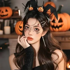 Nya Halloween Häxa Tatuering Klistermärken, Lekfulla och Söta Spöke Smink Vattentäta Ansikts Tatuering Klistermärken><noscript><img width=