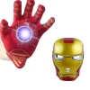 Nya Iron Man Mask Handske Kapp Sköld Set med ljus för fest _y handskar 2 set> Tillbehör