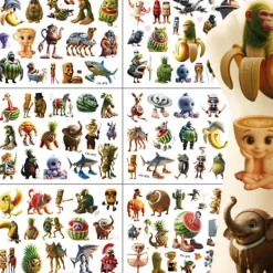 Nya italienska klassiker av Mountains and Seas spel tatuering klistermärken, engångs tecknade tatuering klistermärken, Brainrot Tung Sahur Tralalero | Fyndiq><noscript><img width=