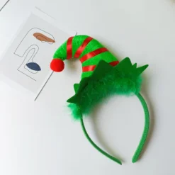 Nya populära julbarns hårtillbehör Elfhatt pannband Roliga festdekorationer presenter><noscript><img width=