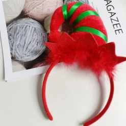 Nya populära julbarns hårtillbehör Elfhatt pannband Roliga festdekorationer presenter><noscript><img width=