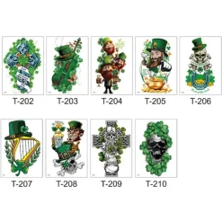 Nya St. Patrick's Day Party Tatuering Klistermärken, Ej Återanvändbara, Armband för Män och Kvinnor> Smink