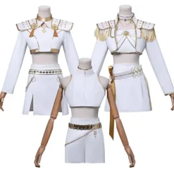 Nytt KPop Demon Hunters Cosplay Kostymset - Rumi Mira Zoey Halloweenfest Maskerad för Kvinnor, Vit 150 Kids> Dräkter